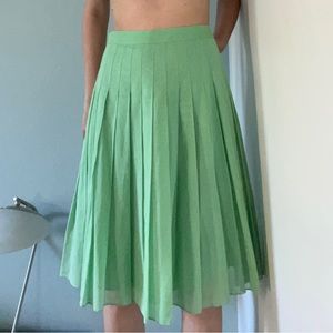 Mint Green Theory Pleated Skirt
